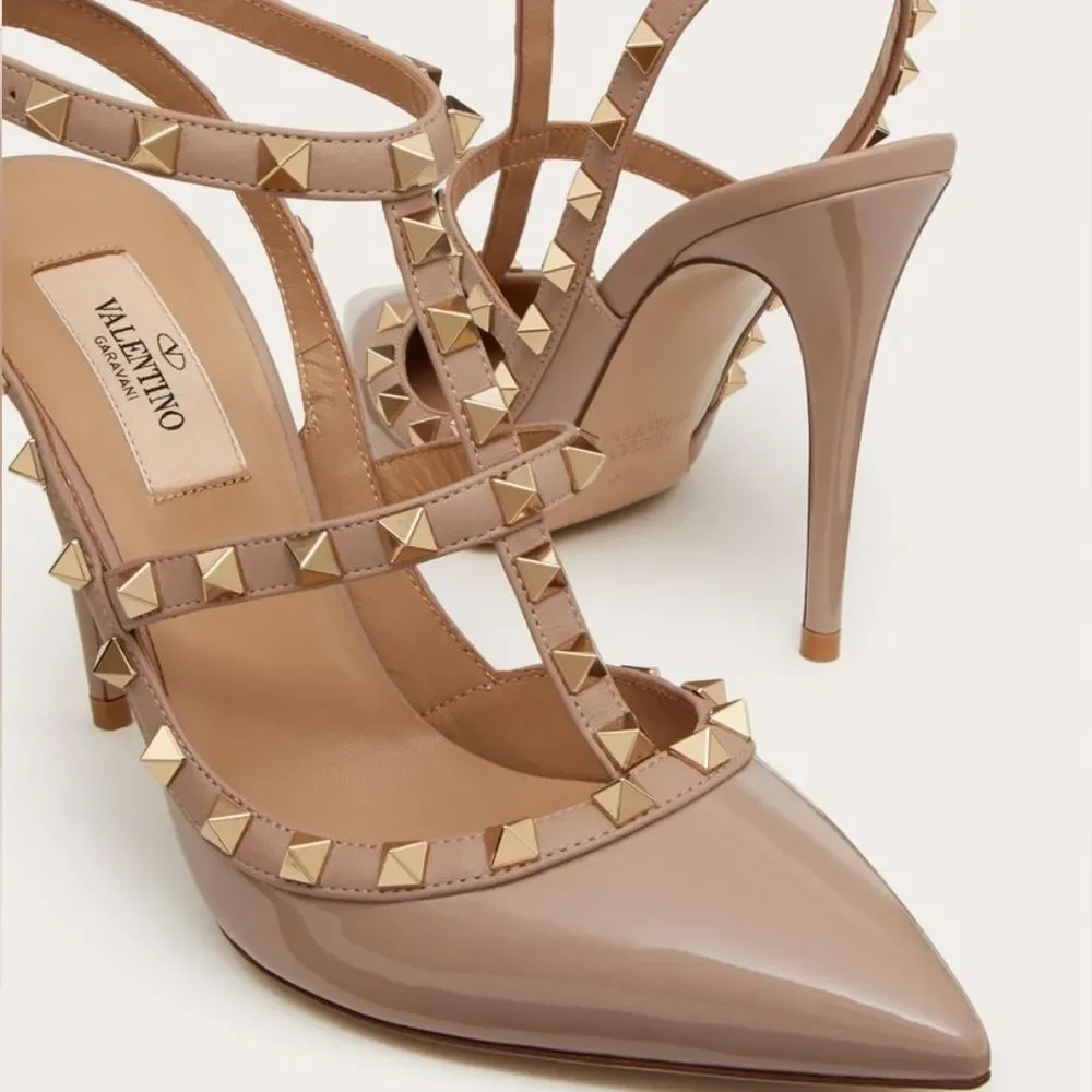 VALENTINO Nude Rockstud Cages Pump 100mm Size 39‎